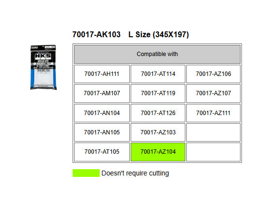 HKS Super Air Filter Replacement - Size L (345X197) 70017-AK103