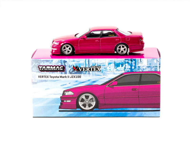 Tarmac Works 1/64 VERTEX Toyota Mark II JZX100 - Pink Mettalic