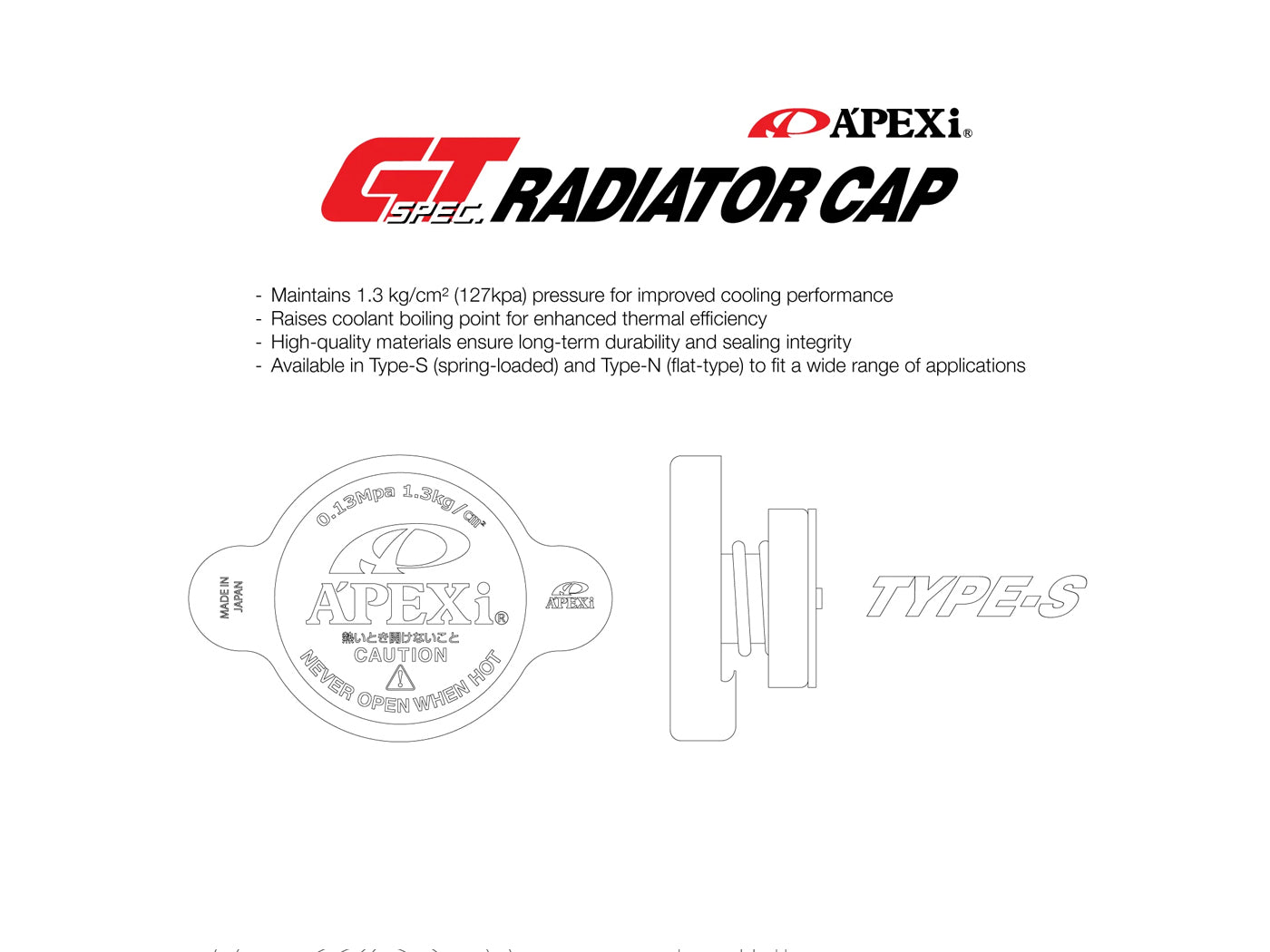 A'PEXi GT-Spec Radiator Cap S-Type - 1.3KG