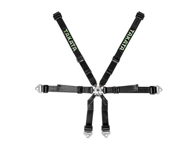 Takata Race 2x2 6-Point FIA Hans Harness - Black