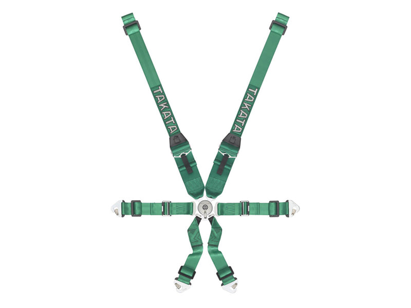 Takata Race 2x2 6-Point FIA Hans Harness - Green