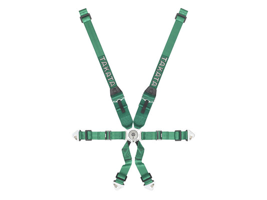Takata Race 2x2 6-Point FIA Hans Harness - Green