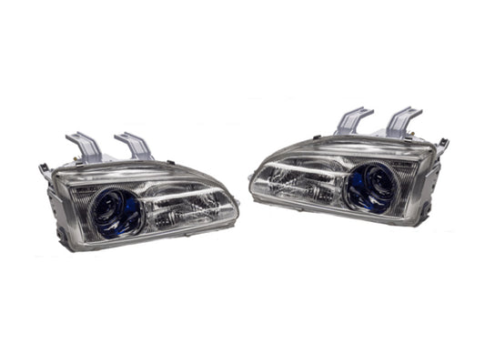Denji Gen 1 Headlights - Honda Civic (92-95) Chrome Housing / Blue Lens