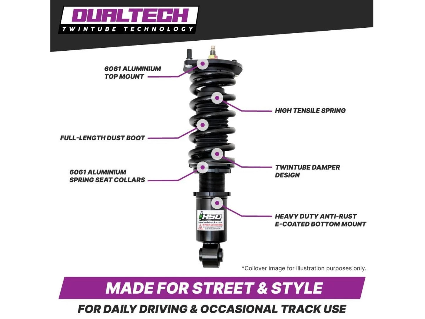 HSD Dualtech Coilovers - Lexus IS200