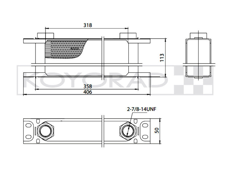 Koyorad Oil Cooler - 15 Row Universal