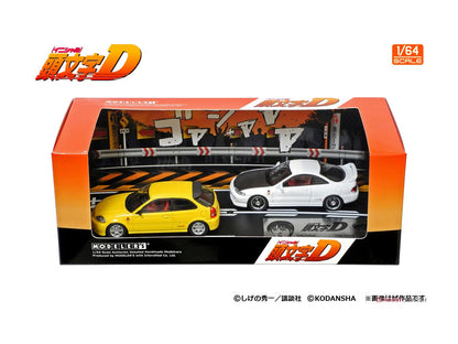PRE-ORDER Modeler's 1/64 Initial D Set Vol. 9 Daiki NInomiya Civic (EK9) & Smiley Sakai Integra (DC2)