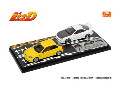 PRE-ORDER Modeler's 1/64 Initial D Set Vol. 9 Daiki NInomiya Civic (EK9) & Smiley Sakai Integra (DC2)