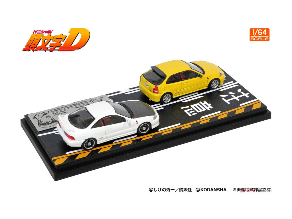PRE-ORDER Modeler's 1/64 Initial D Set Vol. 9 Daiki NInomiya Civic (EK9) & Smiley Sakai Integra (DC2)