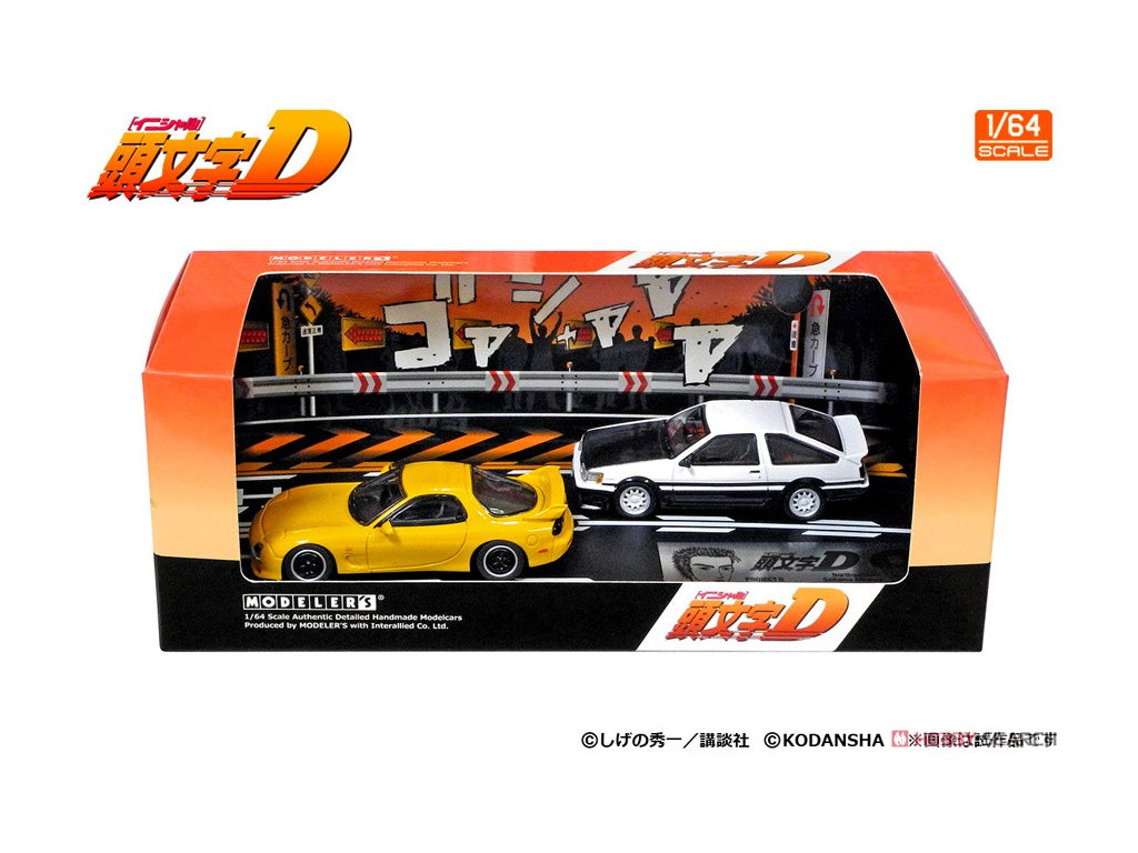 PRE-ORDER Modeler's 1/64 Initial D Set Vol. 10 Keisuke Takahashi RX-7 (FD3S) & Wataru Akiyama Levin (AE86)