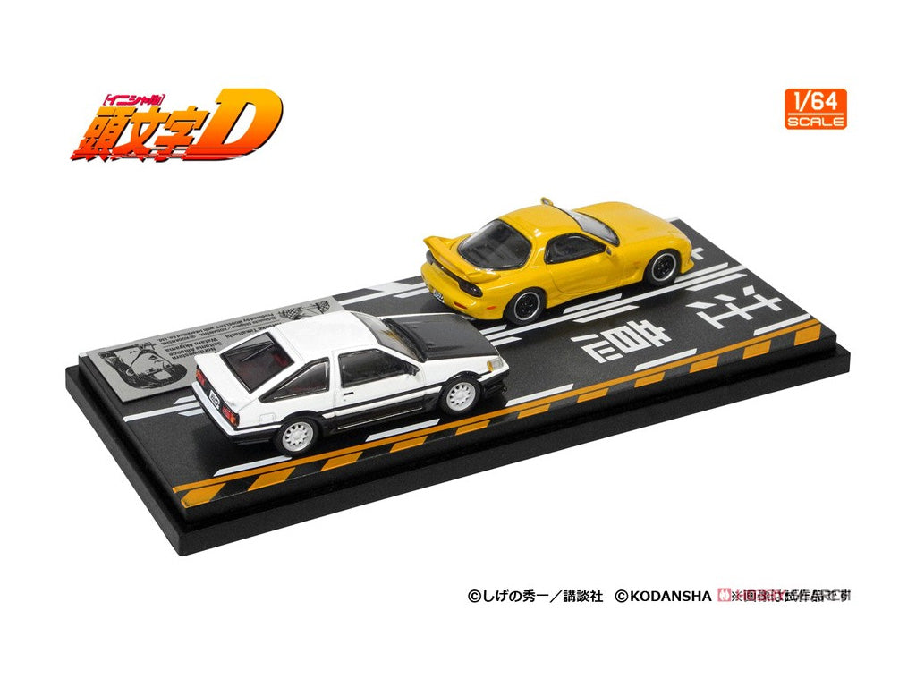 PRE-ORDER Modeler's 1/64 Initial D Set Vol. 10 Keisuke Takahashi RX-7 (FD3S) & Wataru Akiyama Levin (AE86)