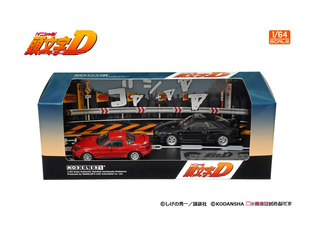 PRE-ORDER Modeler's 1/64 Initial D Set Vol. 11 Toru Suetsugu Roadster (NA6CE) & Atsuro Kawai Skyline (ER34)