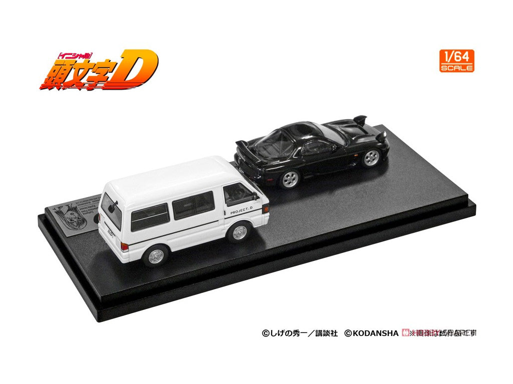 PRE-ORDER Modeler's 1/64 Initial D Set Vol. 13 Kyoko Iwase RX-7 (FD3S) & Project D Support Car (Nissan Vanette Van)