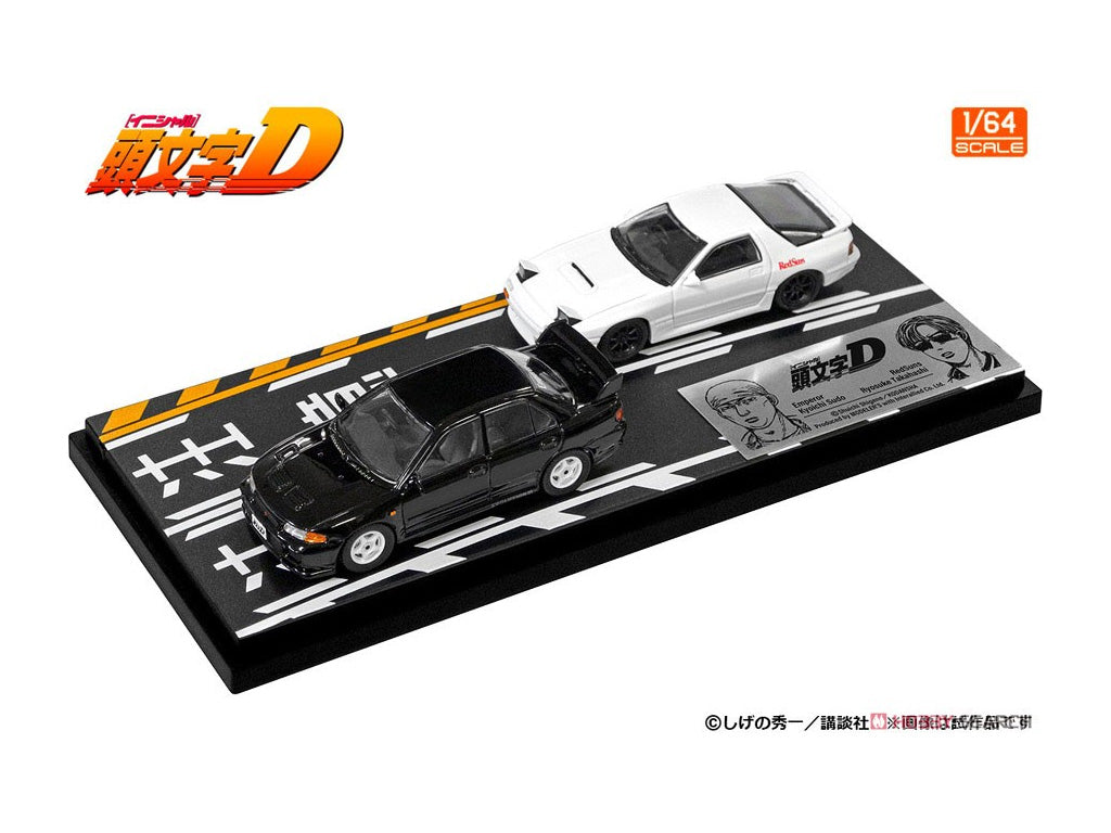 PRE-ORDER Modeler's 1/64 Initial D Set Vol. 17 Kyoichi Sudo Lancer Evolution III & Ryosuke Takahashi RX-7 (FC3S)