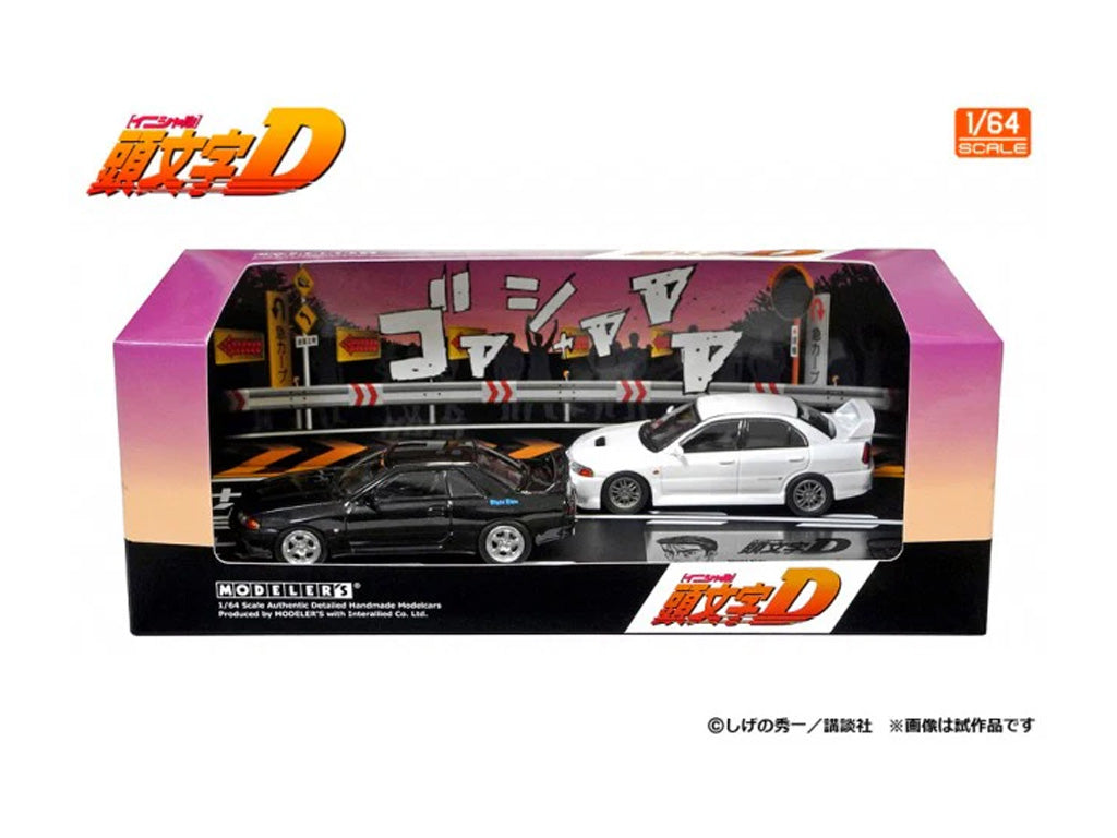 PRE-ORDER Modeler's 1/64 Initial D Set Vol. 18 Takeshi Nakazato Skyline GT-R (BNR32) & Seiji Iwaki Lancer Evolution IV