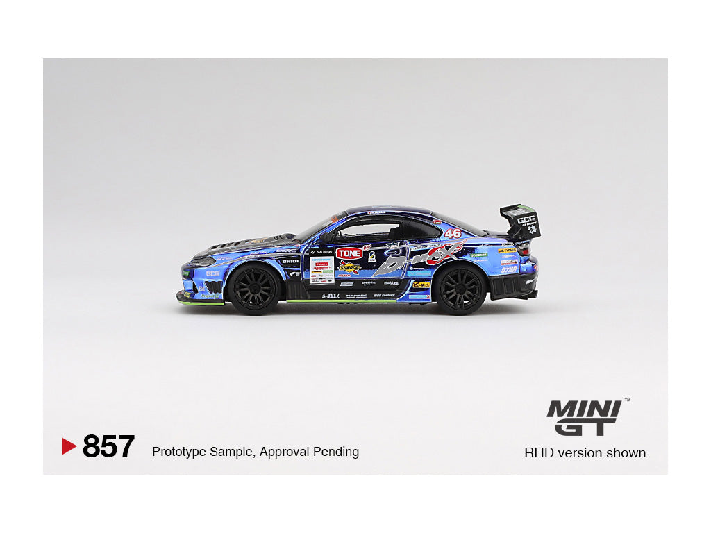 MiniGT 1/64 Nissan Silvia (S15) D-MAX #46 D-MAX Racing 2023 D1 Grand Prix - Blister Packaging