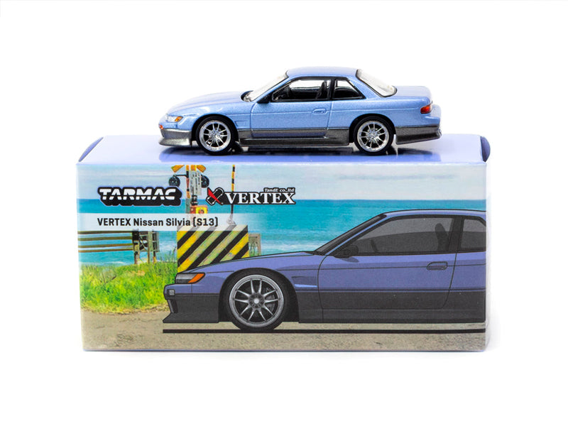 Tarmac Works 1/64 VERTEX Nissan Silvia S13 - Blue/Grey