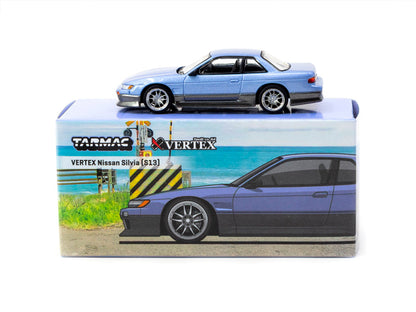 Tarmac Works 1/64 VERTEX Nissan Silvia S13 - Blue/Grey