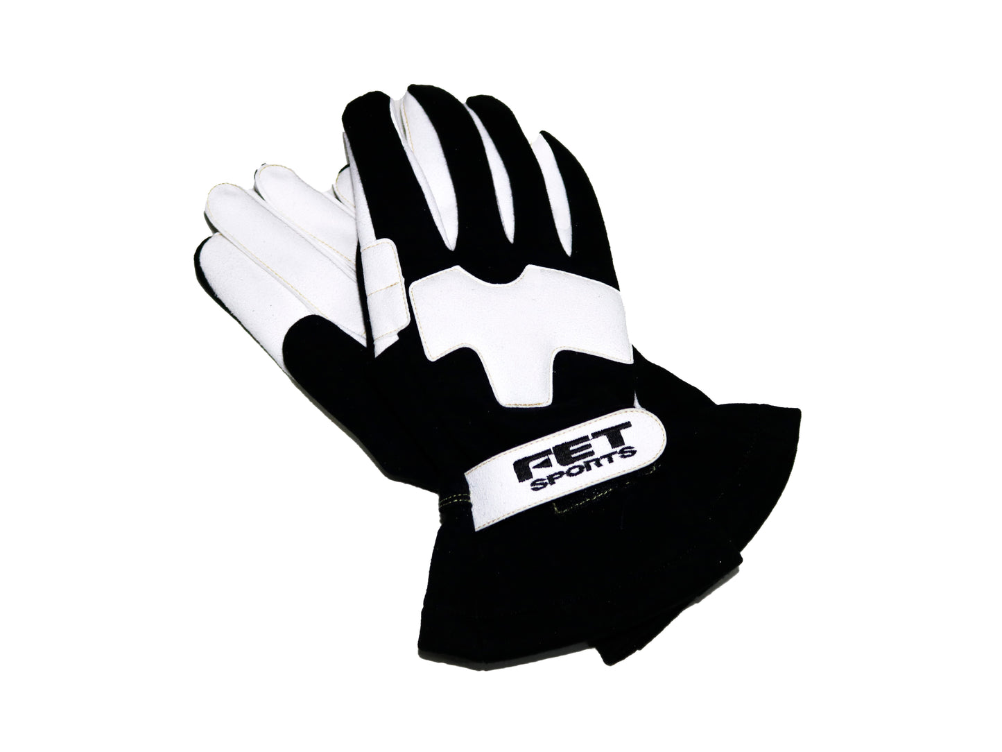 FET Sports 3D Racing Gloves (Black/White)