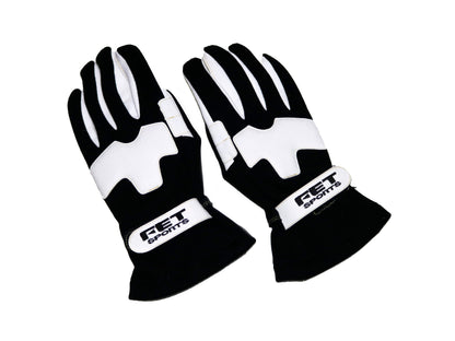 FET Sports 3D Racing Gloves (Black/White)